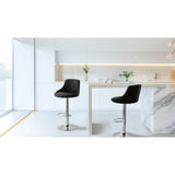 2 Diamond Style Padded Leather Barstools w/ Adjustable Height V196-BS524B_K