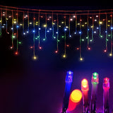 12.5M Christmas Lights Solar Icicle String Light Multi Colour Jingle Jollys XMAS-LED-500-IC-MC-SLA