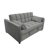 Sarantino Quincy 2-Seater Velvet Sofa Bed in Dark Grey with Wooden Frame & Tufted Design SOFA-7006-VEL-DGY