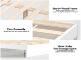 Artiss Bed Frame King Single Size with Charging Ports and 2 Drawers AURA WBED-F-AURA-KS-WH-AB