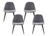 Artiss Dining Chairs Set of 4 Velvet Curved Slope Grey MO-DIN-01-VEL-GYX4