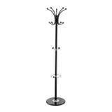 Freestanding Coat Rack, Metal Coats Rack Stand with Umbrella Holder, Stable Marble Base & 14 Hooks, V952-YMJDSJJSSCP01JCLY001V0