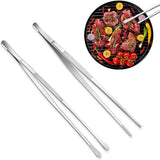 Kitchen Tongs, 2 Pieces BBQ Tongs with Serrated Tips, Kitchen Tongs, Stainless Steel, Long Tong, V1188-WSZ-A-2135