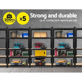 Giantz 5x1.8M Garage Shelving Warehouse Rack Pallet Racking Storage Shelf Black WR-E-9X18-GVN-BKX5