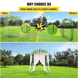 Birdcage Shape Garden Arbor, 9' High x 6.6' Wide, Heavy Duty Wrought Iron Arbor, Wedding Arch V952-TYHYGMYCBSNL9I8V7V0