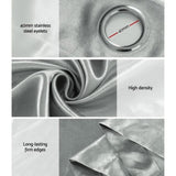 Artiss 2X Blockout Curtains Eyelet 300x230cm Grey Shine BC-SHINE-300X230-GY