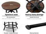 Artiss 3x Bar Stool Backless Swivel Counter Barstools 70-90cm Seat Height Adjustable Industrial BA-TW-V17-T14134-BKX3