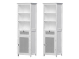 Artiss Bathroom Cabinet Storage X2 White Rattan 161cm FURNI-G-BATH-RAT-01-WHX2