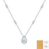 Elevate your everyday elegance with this exquisite 925 Sterling Silver Moissanite Pendant Necklace, V1341-ZY-3BKY52XP-MOISSANITE69MM26PC-PREMIUMS925405CM