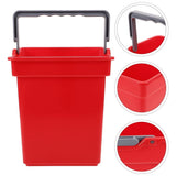 2Pcs Red Plastic Mop Bucket for Home Use with Handle V1366-AZ2-W-13600