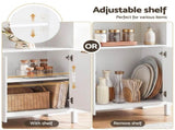 Artiss Buffet Sideboard Cabinet Pantry X2 180CM Arched Storage Bookshelf White FUR-Z-SID180-ARCH-WH-ABX2