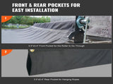 Dump Truck Mesh Tarp, 6 x 14 ft, PVC Coated Black Heavy Duty Cover with 5.5" 18oz Double Pocket, V952-KCPVC6X1418OZJELJV0
