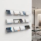 Wall Mounted Clear Acrylic Business Card Holder with Multi-Pocket Organizer Design for Office and V1369-AZ3-W-19604