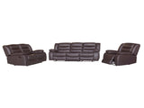 321 Seater Recliner Sofa In Faux Leather Lounge Couch in Brown V43-SET-FAN-3+2+1-BR