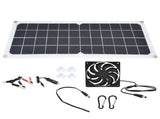 10W Photovoltaic Solar Panel with Fan Kit Dual Female USB Ports for Cars Boats Airplanes Satellites V1294-YM0714-3114210109911