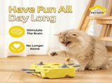 Interactive Cheese Whack-a-Mole Puzzle Toy for Cats and Dogs Treat Dispensing Snack Feeder, Brain V1341-ZY-84ZWU46H-YELLOW