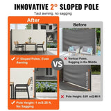 Retractable Side Awning,160X300cm Aluminum Outdoor Privacy Screen, 280g Polyester Water-proof V952-ZYPF160X300CMM001V0