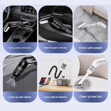 Cordless Handheld Vacuum Cleaner set - USB Rechargeable Portable Car Vacuum with Detachable Nozzle, V888-ELOSUNG53075