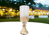 Candle Holder Ornament European Style Wrought Iron Glass Candlestick Wedding Decoration GoldL V1294-YM0901-3115200130311
