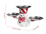 Christmas Snowman Treats Holder Santa Holding Tray Fruit Bowl Rack Resin Home Party Food Snack V1294-YM0523-10317068