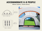 SUV Camping Tent, 8'-8' SUV Tent Attachment for Camping with Rain Layer and Carry Bag, PU2000mm V952-CSUV6508008004E90V0