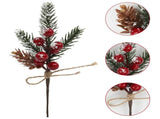24 PCS Artificial Xmas Floral Picks Holiday Decor Red Artificial Berry Picks Stem For Gathering V1294-YM0901-240801FB04-1