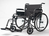 Equipmed 24 Inch Folding Bariatric Wheelchair, XL Wide Design, 136kg Capacity, Park Brakes, V219-HELWLCEQS24A