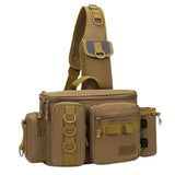 Camouflage Fishing Waist Bag Large Capacity Multi-layer Partition, Side Pockets & Winding Strap V1232-YDXKB003