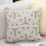 SOGA 2X 50cm Throw Pillow Beige Interlocking Geometric Pattern Modern Accent for Home Dcor FRENCHCUSHION339X2