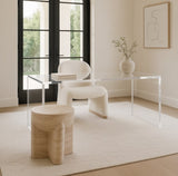 Interior Ave - Haven Curved Boucle Armchair Sculptural White V355-IA-AC-HW