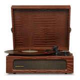 Crosley Voyager Bluetooth Portable Turntable + Crosley SOHO Stand Bundle - Brown Croc V398-CRIW8017BSOS-BR4