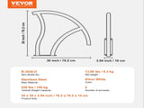Pool Handrail 2 PCS 30x30in Stainless Steel with Base Plate for Spas V952-BXGYCFSDDB30FQ827V0