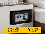 Digital Safe Box 6.4L, Electronic Security Safe with Keypad & 2 Emergency Keys, Steel Cash & V1181-OF014-BK