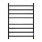 Devanti Heated Towel Rail 8 Square Bars with Timer Electric Heater Warmer Rack TW-C-109SW-8T-BK