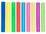 Dual Scale Design Straight Plastic Ruler Clear Scale Measuring Tool for Daily Draft Handcraft Length V1192-AZ-W-28212