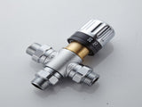 3-way thermostatic water mixer DN15, temperature control hot and cold, G1/2 NPS male connections, V1189-HB001WSRF00007