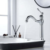 Retro Swivel Basin Mixer Tap, 360 Degree Rotating, Single Lever, High Spout, Hot and Cold Water, V1237-ZY-715-041