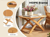 Gardeon Outdoor Coffee Side Table HDPE Desk Indoor Patio Furniture Garden Natural FF-BEACH-DESK-HE-NTL