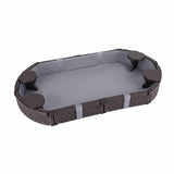 Keezi Kids Sandpit Toys Outdoor Sandbox Oval Sand Pit 4 Seats Grey Cover SAND-PE-OVAL-BR