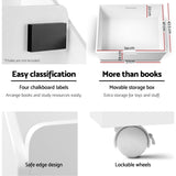 Keezi 4 Tiers Kids Bookshelf Storage Organiser Children Bookcase Drawers Display FUNKI-K-BC1-B-WH