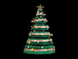 Jingle Jollys Paper Christmas Tree 111CM w/ Star Topper LEDs Xmas Decorations Kit Home Office Green PAPER-XM-TR-100-GN