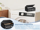 Wooden Dryer Sheet Holder with Lid, Laundry Room Softener Sheet Organizer, Black 7.87 In V1188-MS-721-192