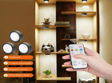 AIBOO Rechargeable Cabinet Lights, 6 Pack Puck Lights, 3 Colour, Remote, Black V1171-CC-BOM000860