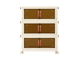 Artiss 3-Tier Foldable Storage Cabinet Stackable Box Clear Magnetic Door White SC-3T-4527-WH