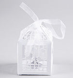 100 Piece Pack - White Dove Bird Heart Wedding Bomboniere Favor Lolly Gift Card Box V382-WHDOVEBOX100