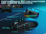 SOLAKAKA SM820 Wireless Gaming Mouse with RGB Charging Dock,24000 DPI Tri-Modes Wireless Mouseblack V1300-SM820-BLACK