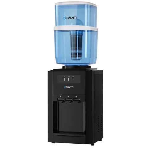 Devanti Water Cooler Dispenser Bench Top 22L w/2 Filter WD-1103-22L-2FT-BK