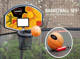 Kahuna Trampoline 10 ft with Basketball Set and Roof - Rainbow TRA-KAH-10-RB-BB-RF