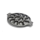 Cast Iron Oyster Grill Pan with 12 Cavities, Non-Stick Baking and Serving Plate for Grilling, V1189-LC-HW-00552