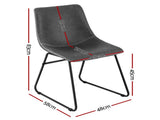 Artiss 2x Dining Chairs Retro PU Leather Kitchen Lounge Cafe Accent Chair Grey UPHO-C-DIN-2503-GYX2
